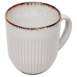 Caneca 380ml De Cerâmica Linear Cinza